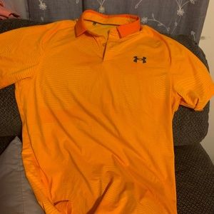 Orange UA mens small dri-fit polo